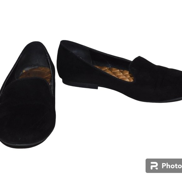 Seven7 Black Crushed Velvet Slip On Flats Size 9 - Picture 1 of 9